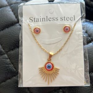 chain with stainless steel earrings